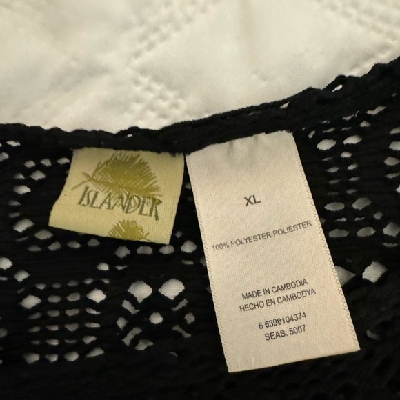 Islander Black Open Knit Sleeveless Cover Up X-Large - Picture 3 of 8
